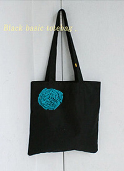 Black twill totebag (blue)