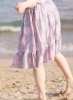 [2114] Mom_ Pastel Gray & pink Skirt